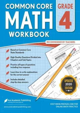 4th grade Math Workbook CommonCore Math Workbook