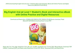 [PDF] Download Big English 2nd ed Level 1 Student's Book and Interactive eBook with Online Practice and Digital Resource