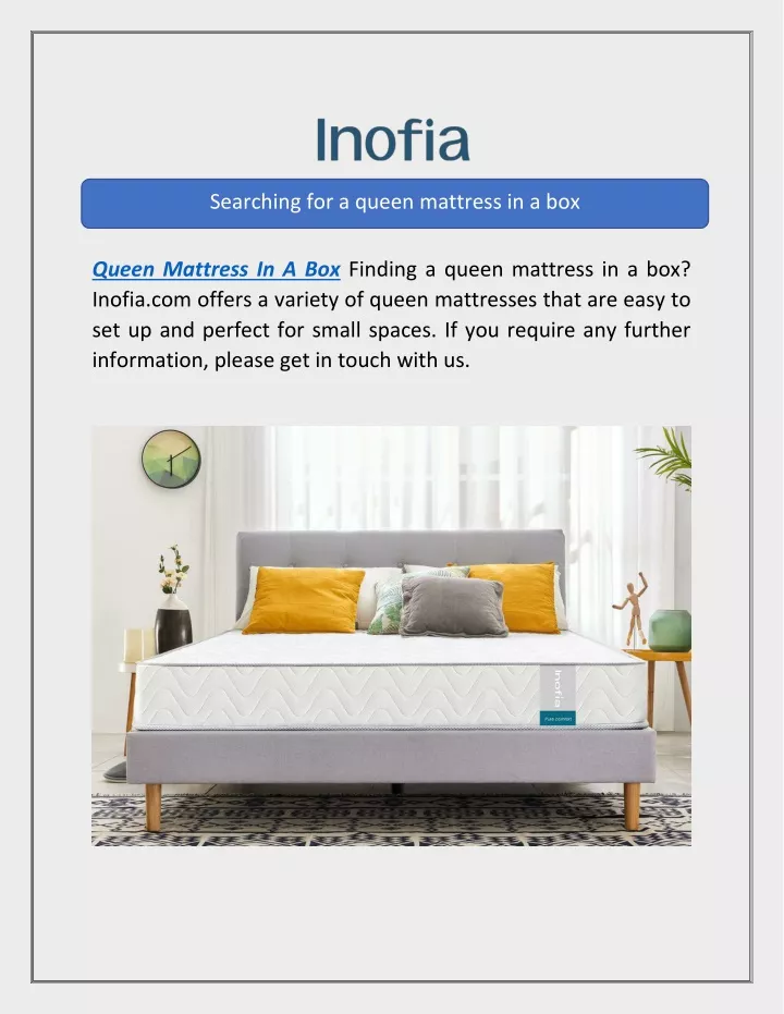 searching for a queen mattress in a box