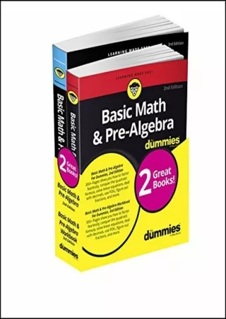 Basic Math  Pre Algebra For Dummies Book  Workbook Bundle For Dummies