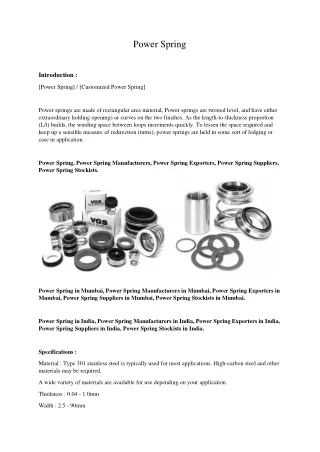 Power Spring Manufacturers