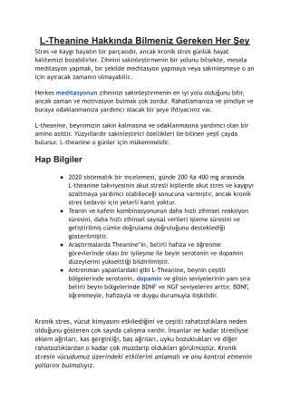 l theanine hakk nda bilmeniz gereken her ey stres