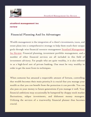 Financial Planning And Its Advantages