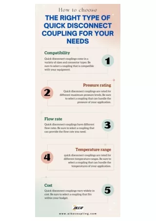 How to choose the right type of quick disconnect coupling for your needs