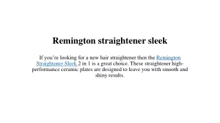 Remington straightener sleek