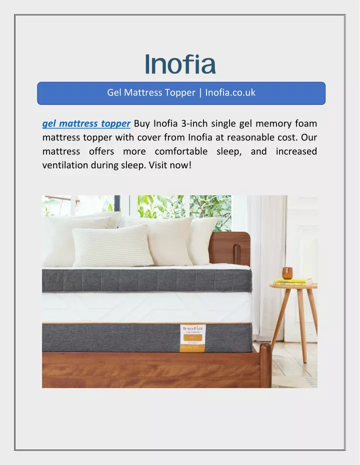 gel mattress topper inofia co uk