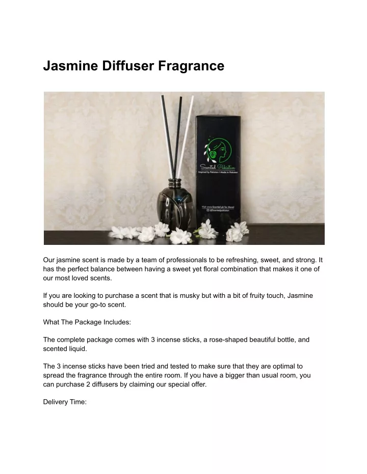 jasmine diffuser fragrance