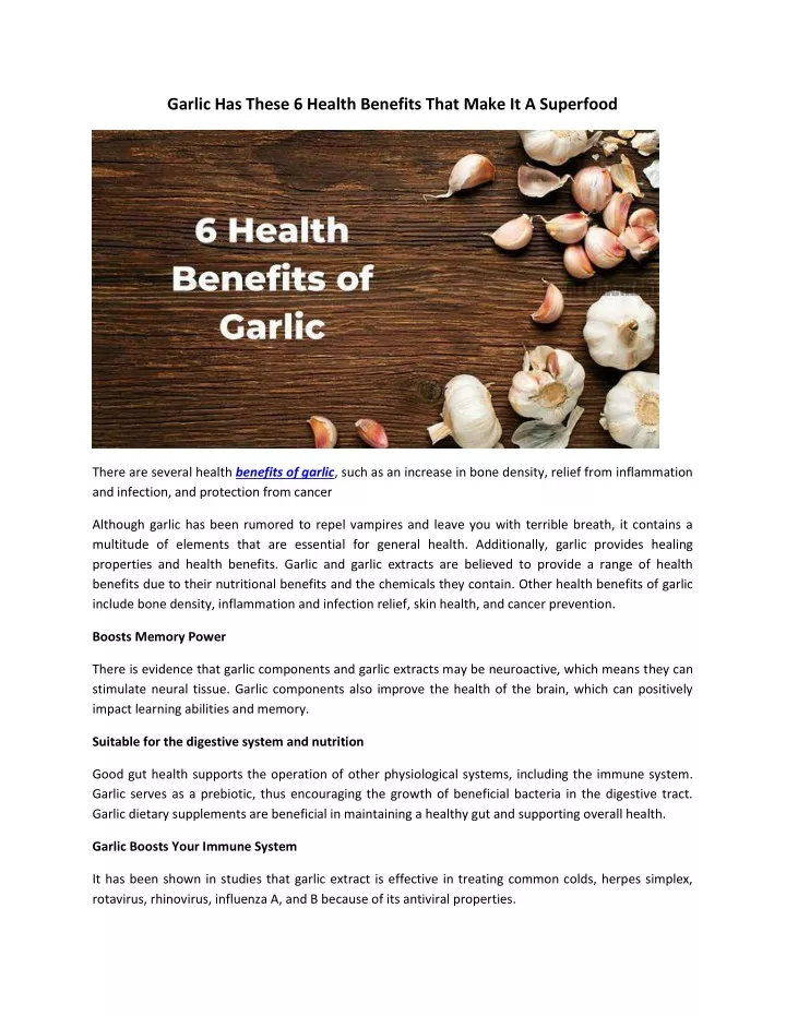garlic has these 6 health benefits that make