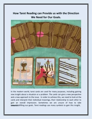 How Tarot Reading can Provide us with the Direction We Need for Our Goals