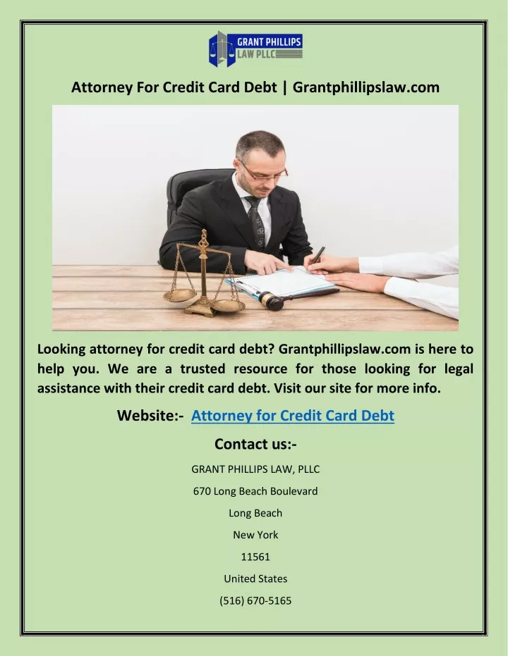 attorney for credit card debt grantphillipslaw com