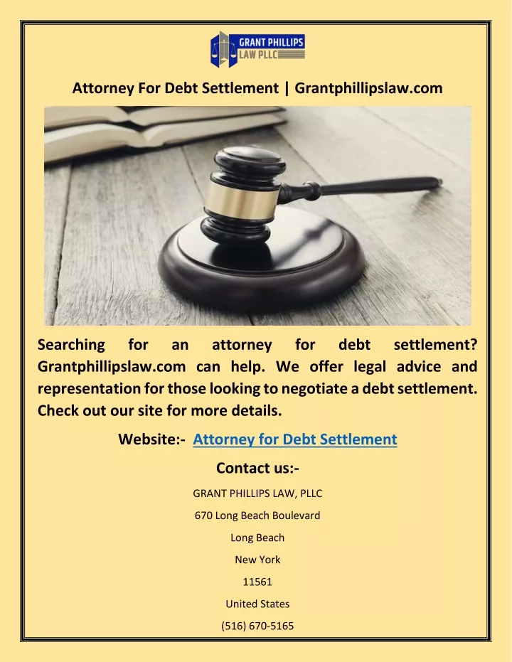 attorney for debt settlement grantphillipslaw com