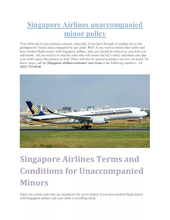 singapore airlines unaccompanied minor policy