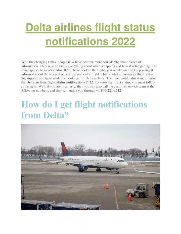 delta airlines flight status notifications 2022