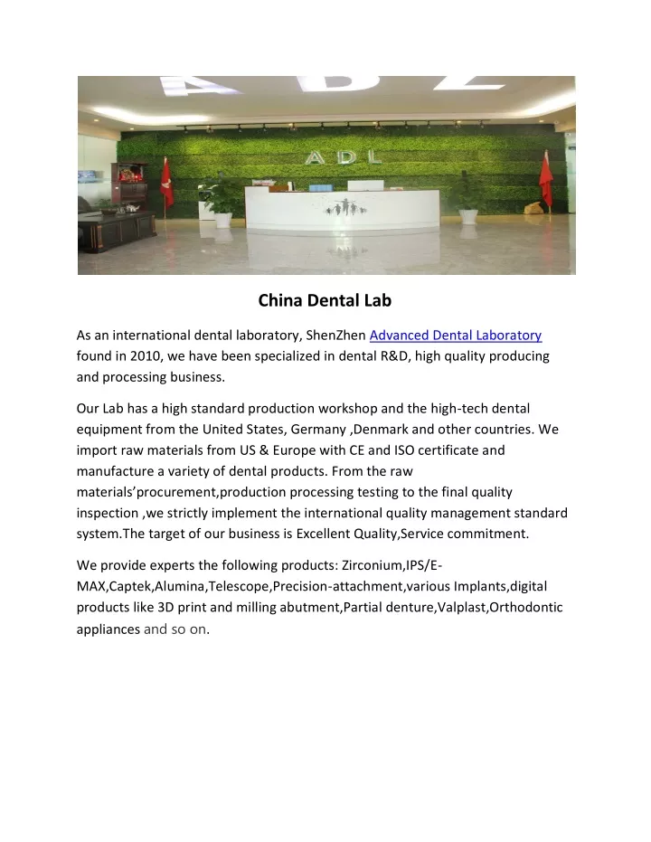 china dental lab