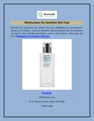 Moisturizers for Sensitive Skin Face  Beauty-rx.in