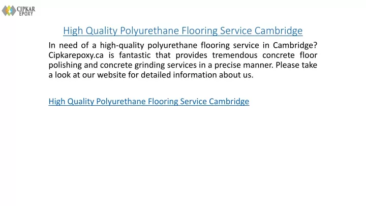 high quality polyurethane flooring service cambridge