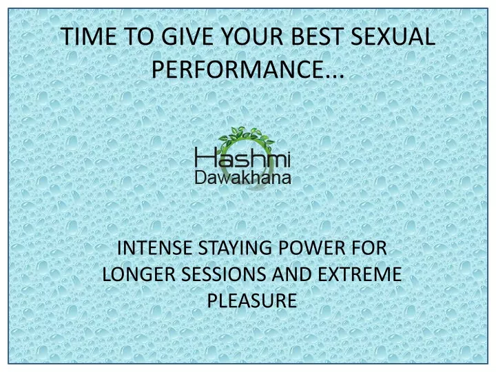 time to give your best sexual performance