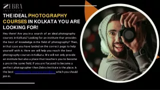 Best Photography Courses in Kolkata
