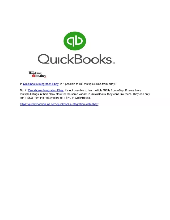 in quickbooks integration ebay is it possible