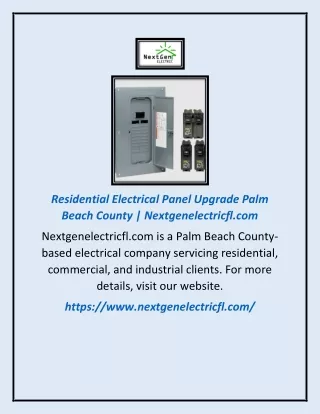 Residential Electrical Panel Upgrade Palm Beach County