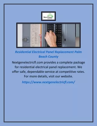 Residential Electrical Panel Replacement Palm Beach County