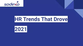 HR Trends That Drove 2021 |  Sodexo India