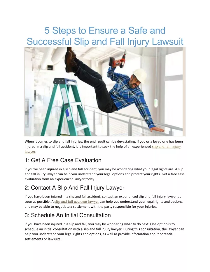 5 steps to ensure a safe and successful slip