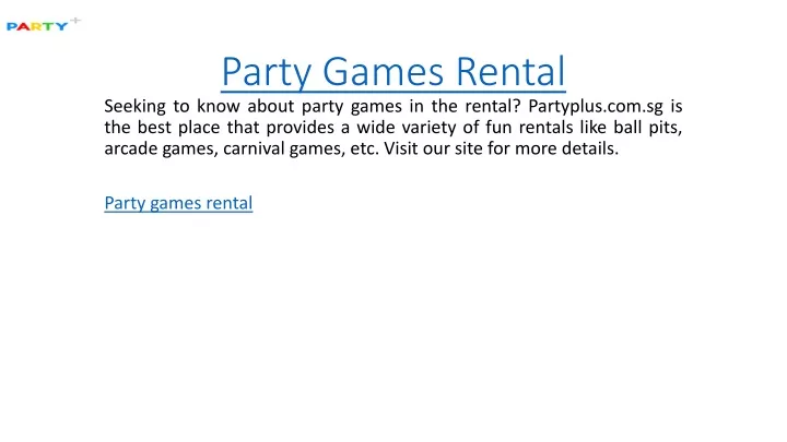 party games rental