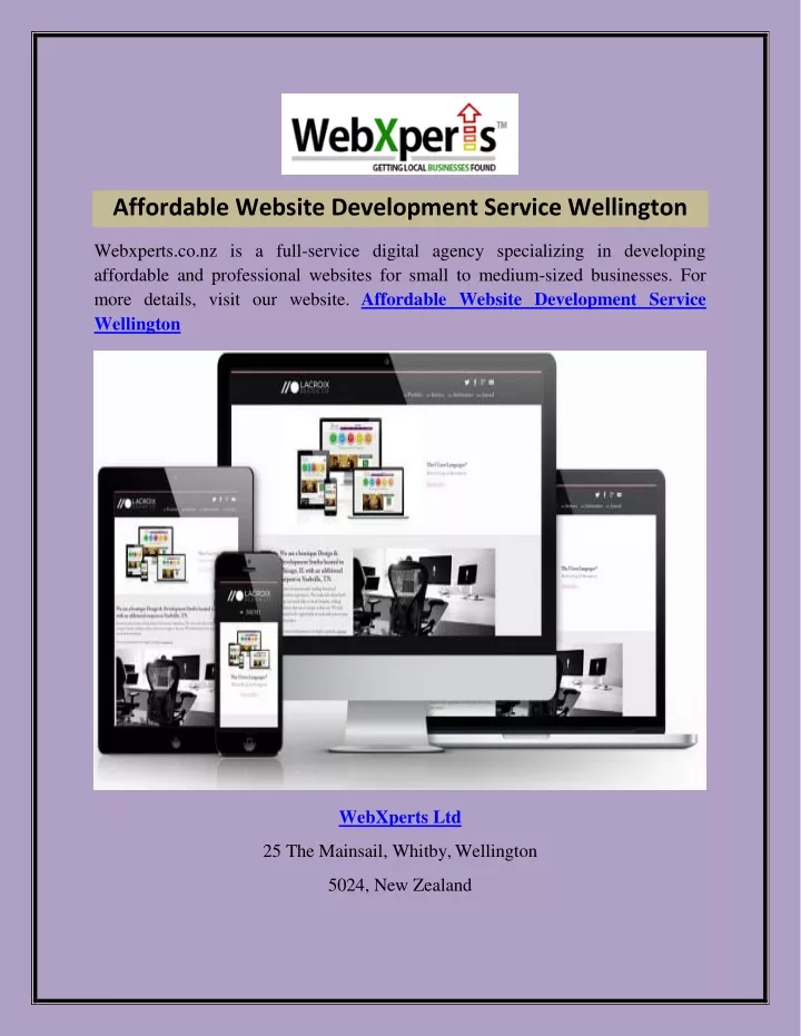 affordable website development service wellington