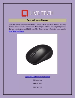 Best Wireless Mouse Live-tech.in