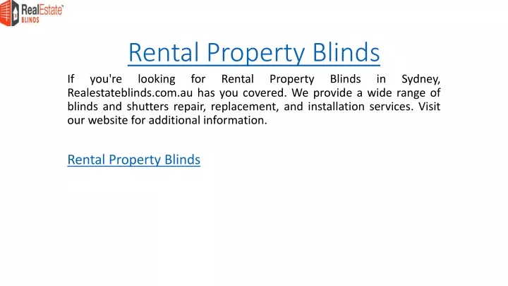 rental property blinds