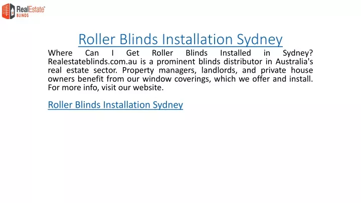 roller blinds installation sydney