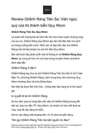 Cam Nang Du Lich Ghenh Rang Tien Sa 52hz