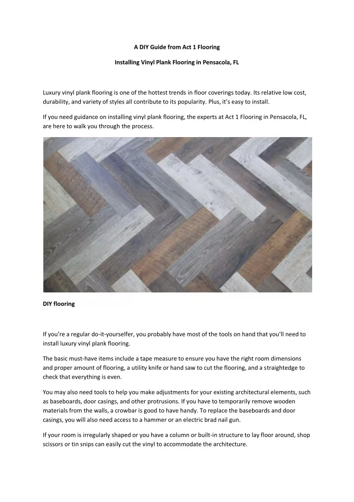a diy guide from act 1 flooring