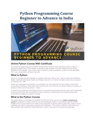 python programming course beginner to advance