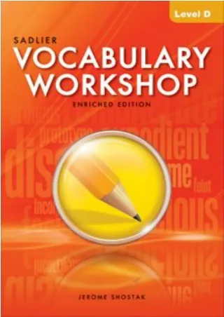 Vocabulary Workshop Enriched Edition Student Edition Level D Grade 9 6629 9