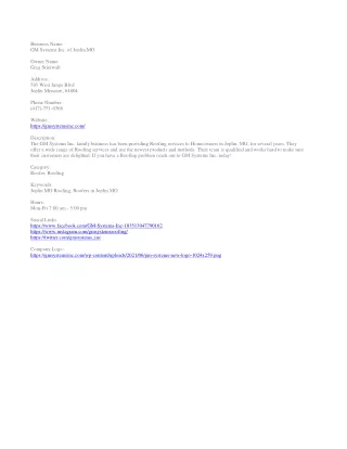 business name gm systems inc of joplin mo owner