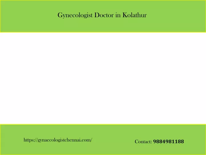 gynecologist doctor in kolathur