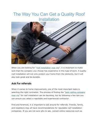 roof installation near me