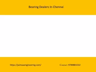 Bearing Dealers In Chennai