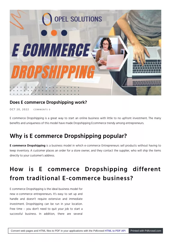 does e commerce dropshipping work oct 20 2022