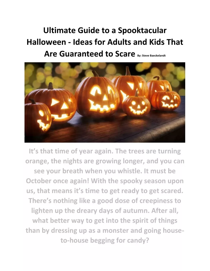 PPT - Ultimate Guide to a Spooktacular Halloween PowerPoint 