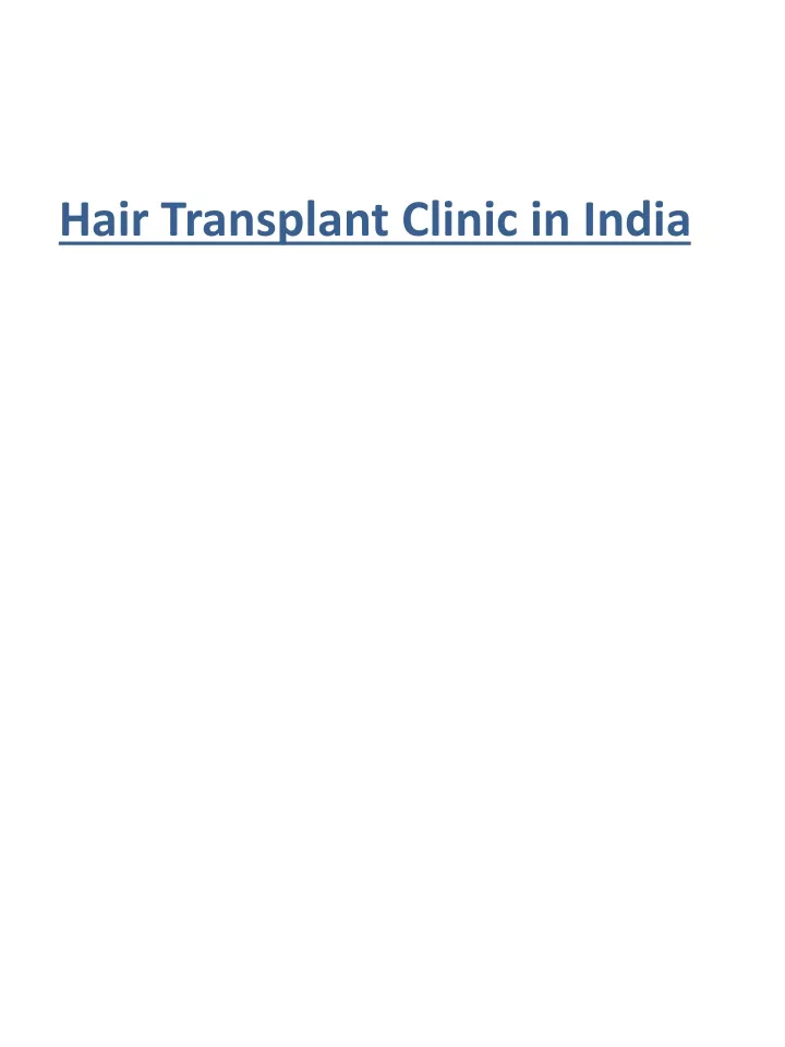 hair transplant clinic in india