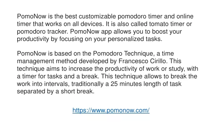 pomonow is the best customizable pomodoro timer