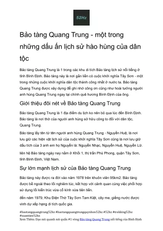 Hanh Trinh Du Lich Bao Tang Quang Trung Co Gi Thu Vi 52hz