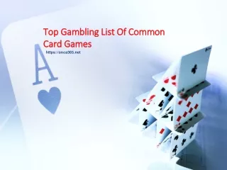 top gambling list of common card games