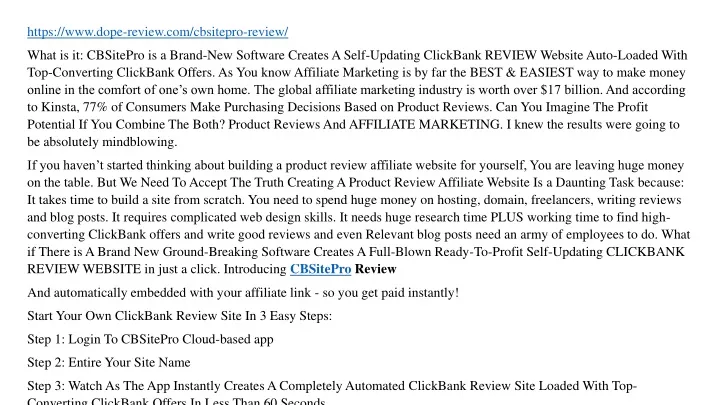 https www dope review com cbsitepro review what