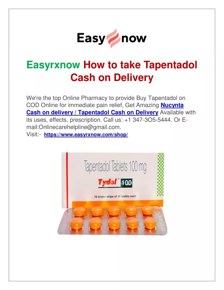 easyrxnow how to take tapentadol cash on delivery