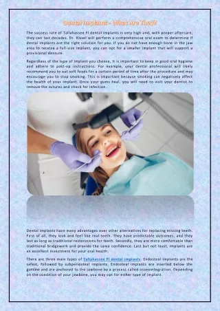 the success rate of tallahassee fl dental