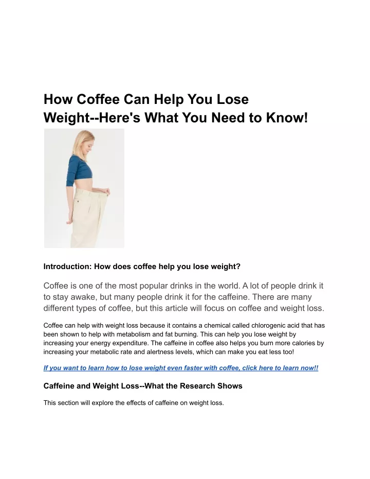 how coffee can help you lose weight here s what